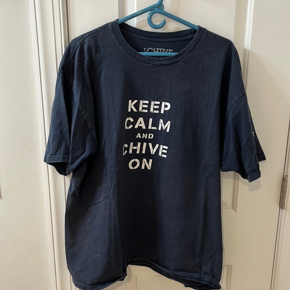 Keep Calm and Chive On Mens Tshirt